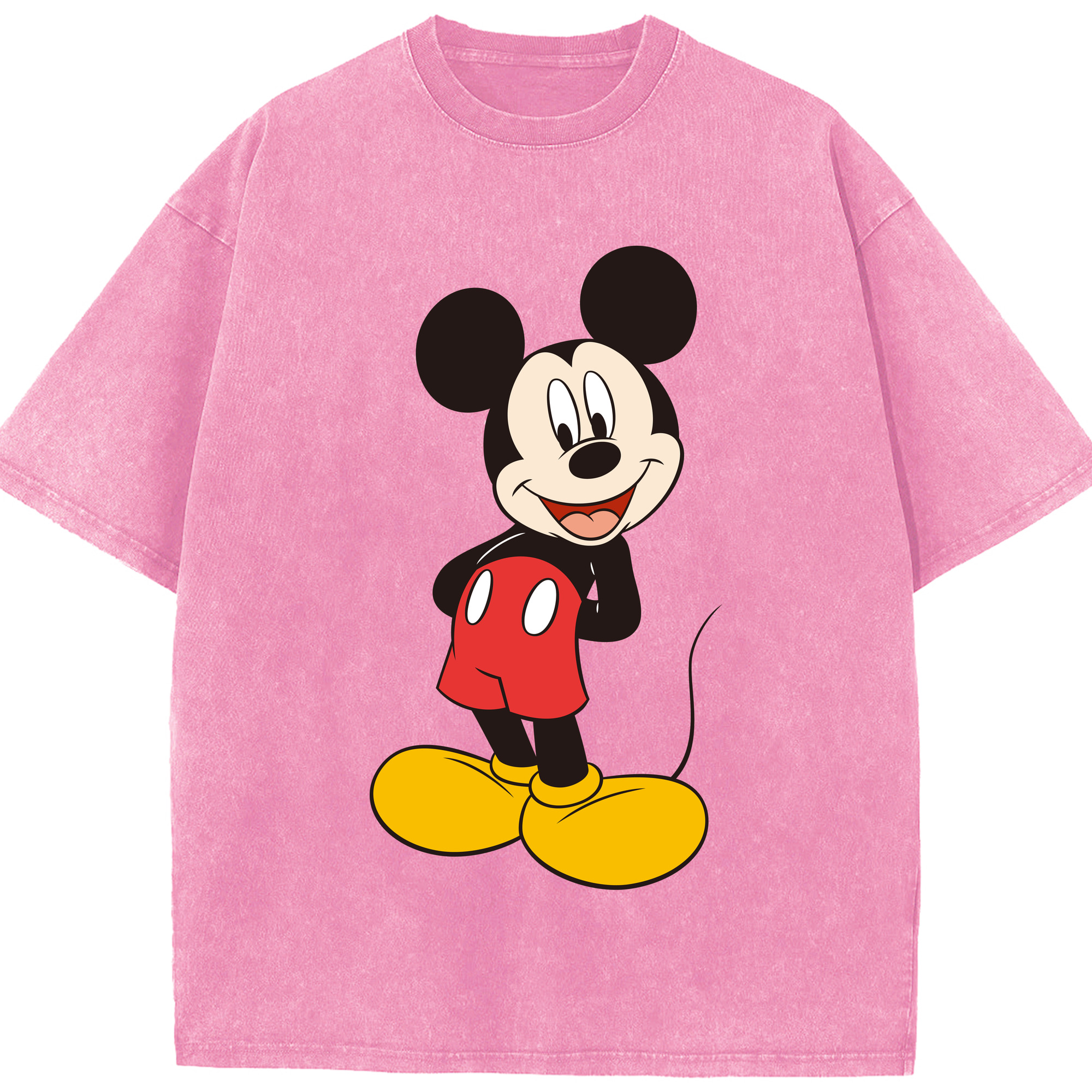 （画像用） ミッキーマウス Mickey Mouse 綿100% ヴィンテージ風 半袖Tシャツ（フロントプリント）